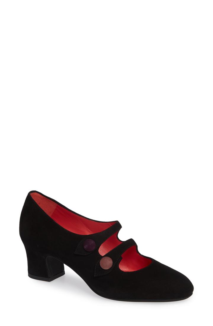 Women's Pas De Rouge Alfa Double Strap Mary Jane Pump Us / 36eu - Black