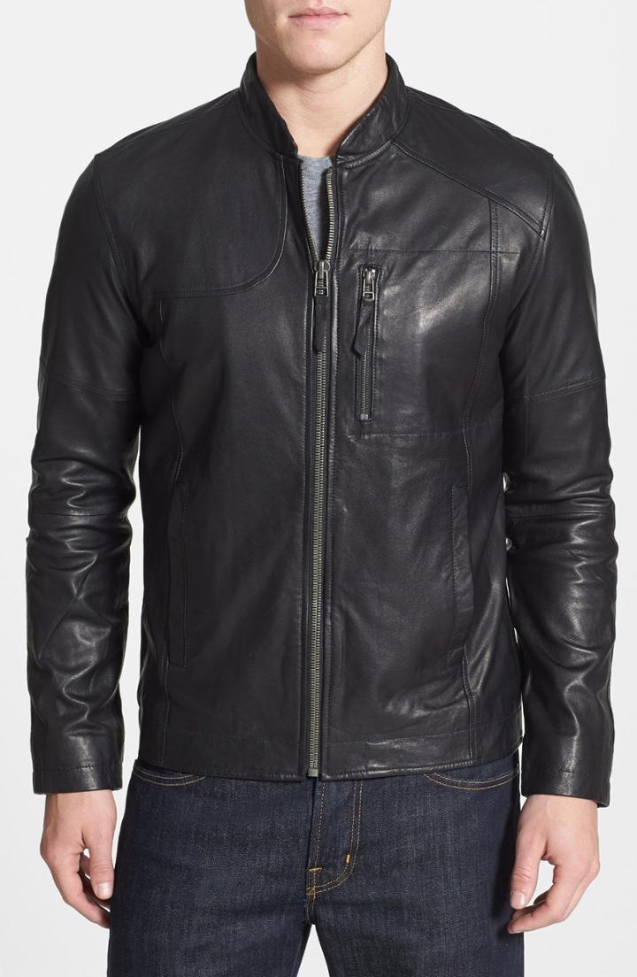 Men's Field Scout Leather Jacket - Black