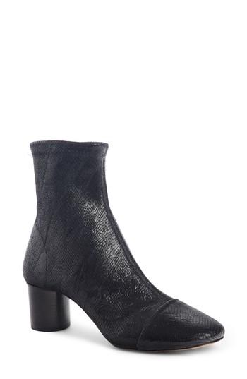 Women's Isabel Marant Datsy Snake Embossed Sock Bootie Us / 39eu - Black