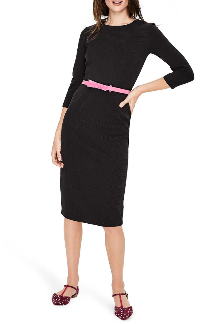 Women's Boden Mia Ottoman Dress (similar To 14w-16w) - Black