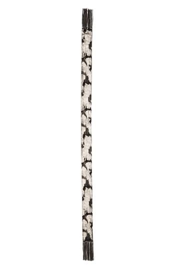 Women's Saint Laurent Fringe Chain Silk Skinny Scarf, Size - Black