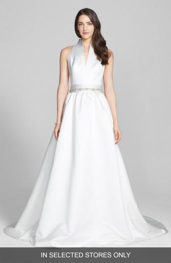 Women's Jesus Peiro Satin Dress With Embellished Waist Overskirt, Size - Ivory