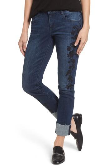 Women's Wit & Wisdom Flexellent Embroidered Boyfriend Jeans - Blue