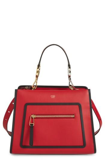 Fendi Small Runaway Calfskin Leather Satchel - Red