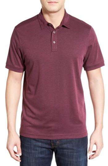 Men's John W. Nordstrom Regular Fit Pima Cotton Blend Polo, Size - Purple