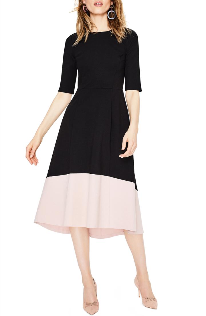 Women's Boden Wren Colorblock Cotton Blend Ponte Dress
