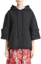 Women's J.w.anderson Oversized Crop Hoodie - Black