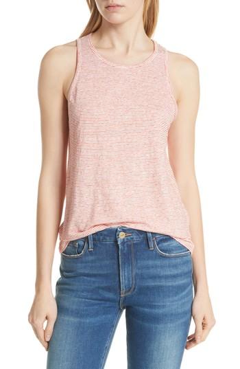 Women's Frame Linen Ringer Tank - Red