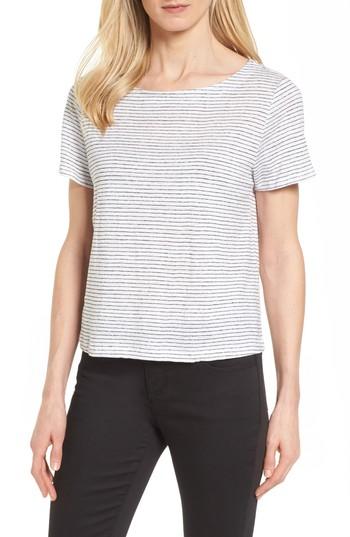 Petite Women's Eileen Fisher Organic Linen Tee P - White