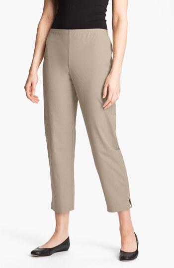 Women's Eileen Fisher Organic Stretch Cotton Twill Ankle Pants - Brown