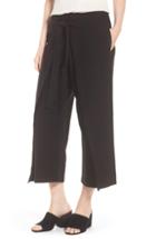Women's Eileen Fisher Washable Stretch Crepe Tie-front Crop Wide Leg Pants