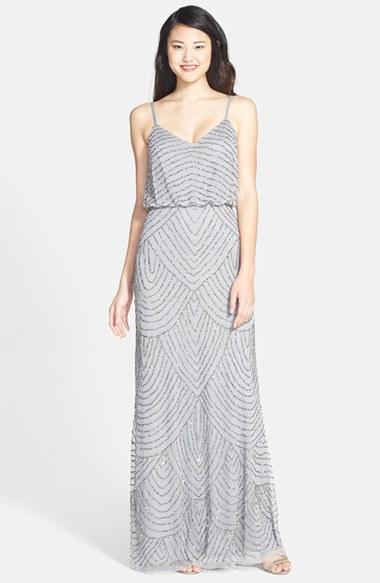 Women's Adrianna Papell Embellished Blouson Gown - Metallic