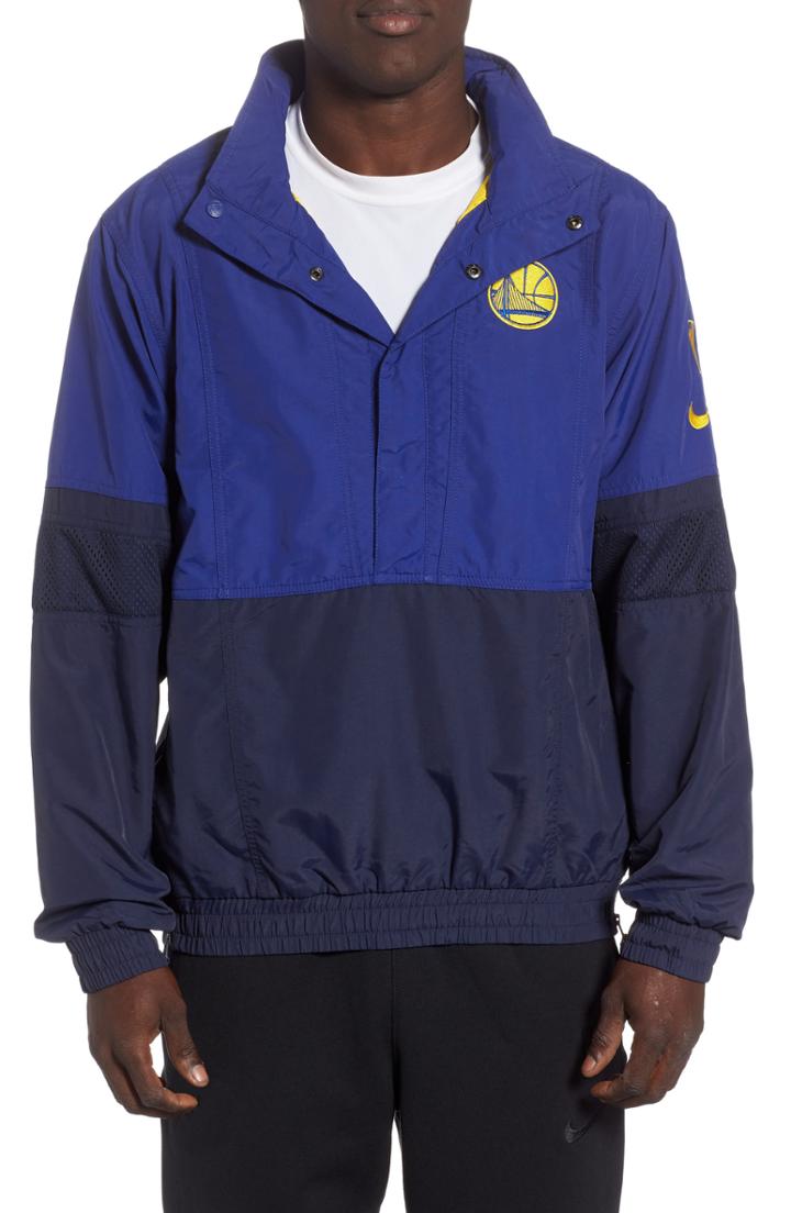 Men's Nike Golden State Warriors Courtside Warm-up Jacket, Size - Blue