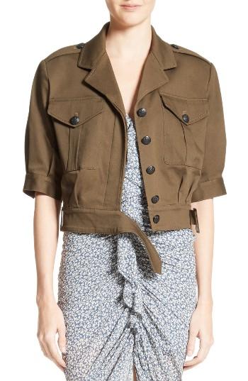 Women's Veronica Beard Fleet Military Jacket - Green
