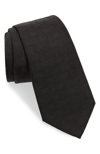 Men's Emporio Armani Solid Silk Tie, Size - Black