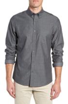 Men's Nordstrom Men's Shop Slim Fit Non-iron Print Sport Shirt - Grey