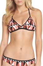 Women's Seafolly Jagged Geo Action Back Triangle Bikini Top Us / 6 Au - Brown