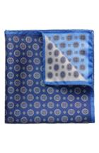 Men's Eton Four-in-one Silk Pocket Square, Size - Blue
