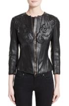 Women's Versace Collection Cutout Leather Jacket Us / 38 It - Black