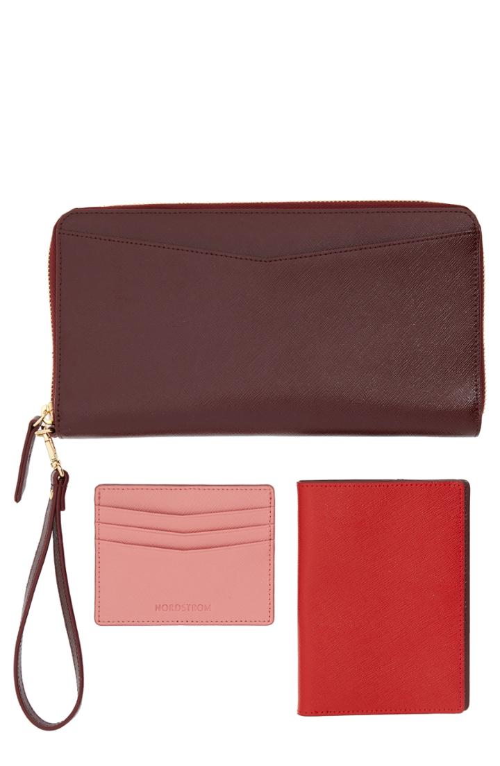 Women's Nordstrom Leather Travel Organizer - Red