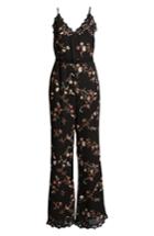 Women's Cupcakes And Cashmere Floral Jumpsuit - Black