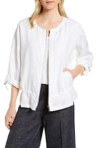 Women's Eileen Fisher Drawstring Organic Linen Jacket, Size - White