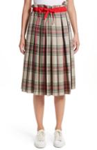 Women's Sofie D'hoore Pleated Technical Gabardine Skirt Us / 40 Fr - Beige