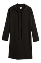 Women's Caslon Hooded French Terry Dress - Black