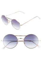 Women's D'blanc The End 52mm Gradient Round Sunglasses - Polished Gold/ Gradient