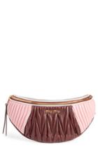 Miu Miu Rider Matelasse Leather Belt Bag - Burgundy