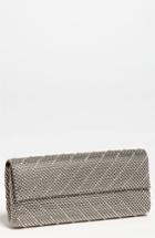 Whiting & Davis 'crystal Chevron' Flap Clutch - Grey