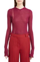 Women's Victoria Beckham Sheer Stripe Sweater - Pink