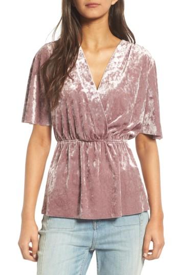 Women's Chelsea28 Velvet Surplice Blouse - Purple
