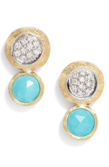 Women's Marco Bicego Jaipur Diamond & Turquoise Stud Earrings