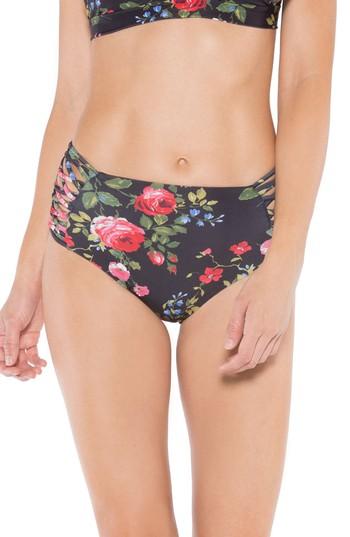 Women's Byrds Of Paradise Solana Strappy High Waist Bikini Bottoms - Black