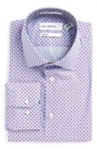 Men's Calibrate Trim Fit Geometric Dress Shirt .5 32/33 - Red