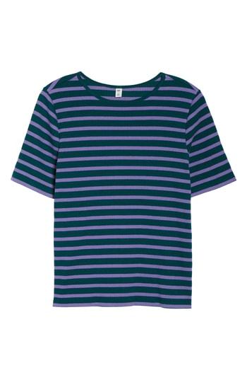 Women's Bp. Stripe Ribbed Tee, Size - Green