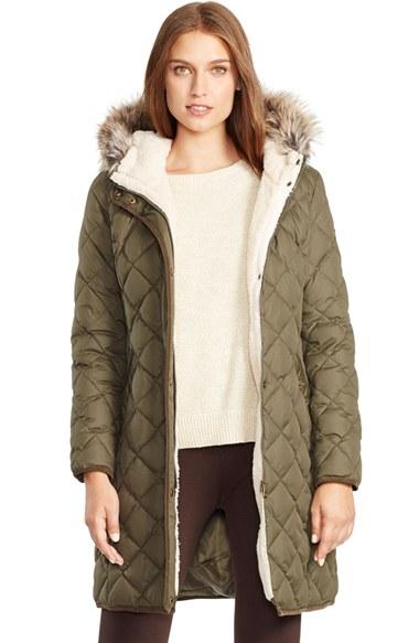 Women's Lauren Ralph Lauren Faux Fur Trim Down & Feather Fill Parka