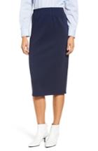 Women's Halogen Cotton Blend Midi Skirt - Blue