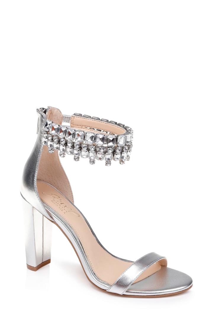 Women's Jewel Badgley Mischka Dancer Ankle Strap Sandal .5 M - Metallic