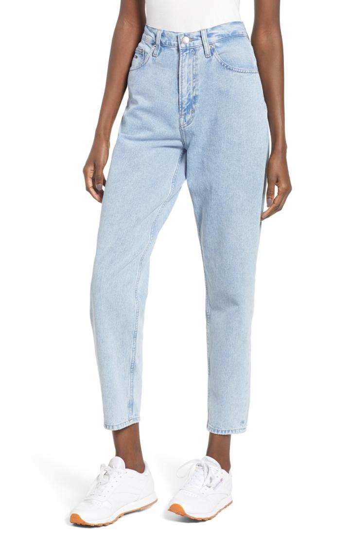 Women's Tommy Jeans High Waist Tapered Jeans - Blue