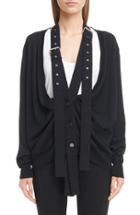Women's Givenchy Wool & Silk Cardigan With Attached Suspenders