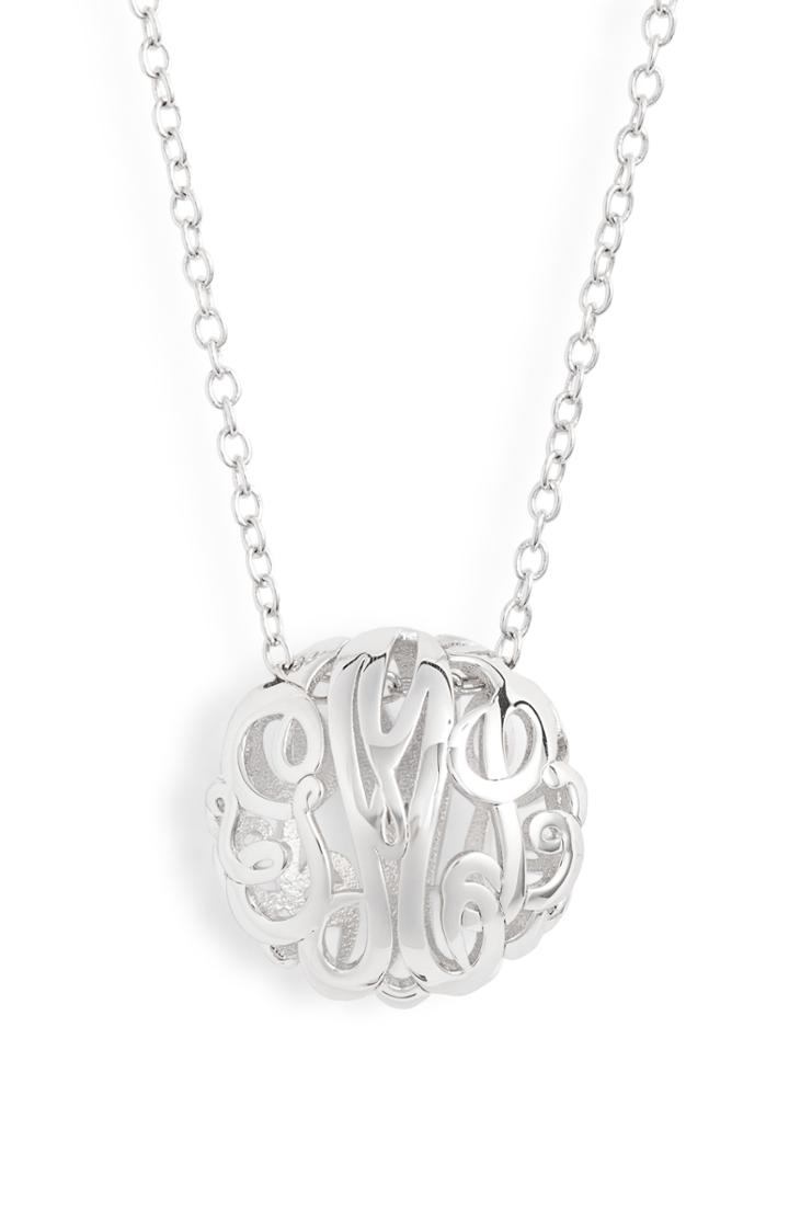 Women's Argento Vivo Personalized Sphere Monogram Necklace