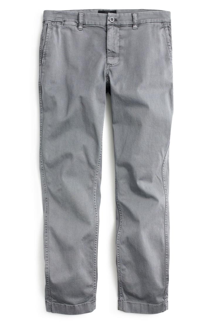 Petite Women's J.crew High Rise Slim Boy Chino Pants P - Grey
