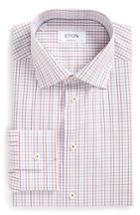 Men's Eton Contemporary Fit Plaid Dress Shirt - Pink