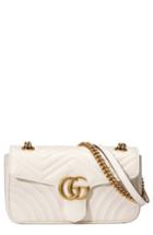 Gucci Small Gg Marmont 2.0 Matelasse Leather Shoulder Bag - White