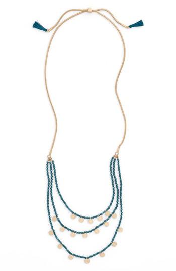 Women's Canvas Jewelry Medallion & Bead Necklace