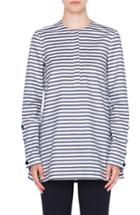 Women's Akris Punto Stripe Cotton Blouse - Black