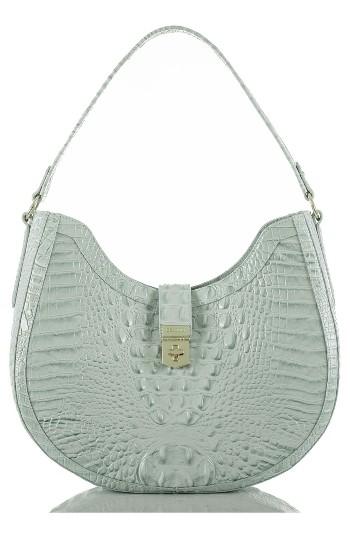 Brahmin Bethany Croc Embossed Leather Hobo - Blue
