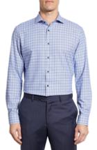 Men's Nordstrom Men's Shop Tech-smart Trim Fit Stretch Plaid Dress Shirt .5 - 32/33 - Blue